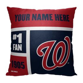 [Personalization Only] OFFICIAL MLB Colorblock Personalized Pillow - Washington Nationals