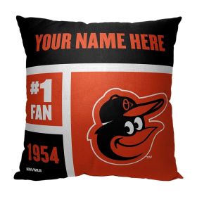 [Personalization Only] OFFICIAL MLB Colorblock Personalized Pillow - Baltimore Orioles