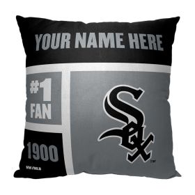 [Personalization Only] OFFICIAL MLB Colorblock Personalized Pillow - Chicago White Sox