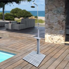 Outdoor Garden Pool Shower With Chassis Board For Swimming Pool, Patio, Terrace (Option: Gray)