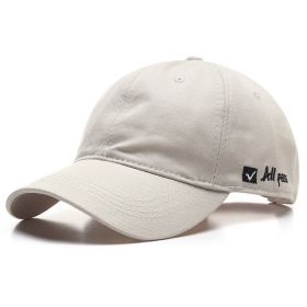 Soft top cap with side letter embroidery (Color: Khaki)
