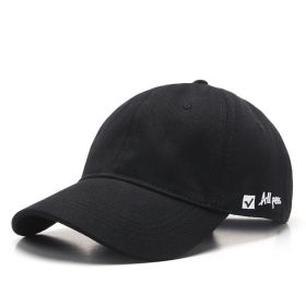 Soft top cap with side letter embroidery (Color: Black)
