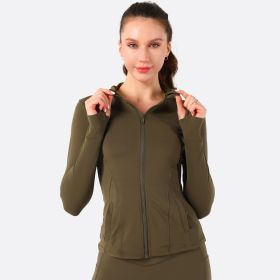 Hooded Jacket Yoga Clothes (Option: Green-S)