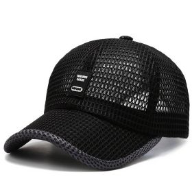 Big Eaves Summer Men's Outdoor Sunshade Sports Quick-drying Breathable Baseball Cap (Option: Black-B-One size)