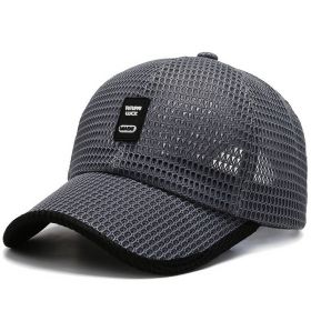 Big Eaves Summer Men's Outdoor Sunshade Sports Quick-drying Breathable Baseball Cap (Option: Dark Grey-B-One size)