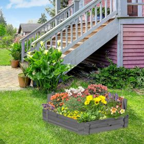 Raised Garden Bed, Hexagon Planter Box For Outdoor Plants (Option: Gray)