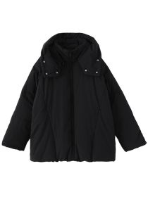 Casual Detachable Hooded 90 White Duck Down Jacket (Option: Black-S)